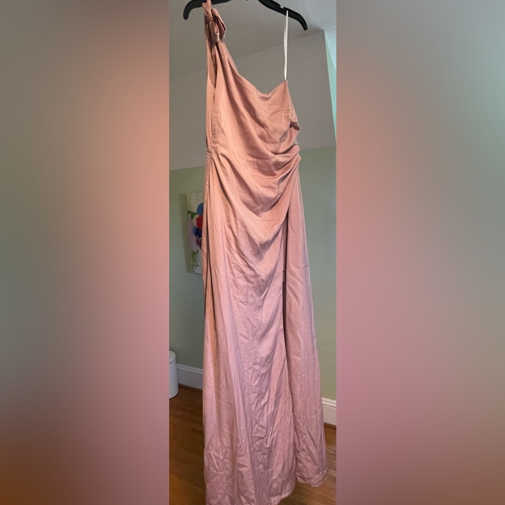 Stylestalker One Shoulder with slit Gown - pinkish, size 6